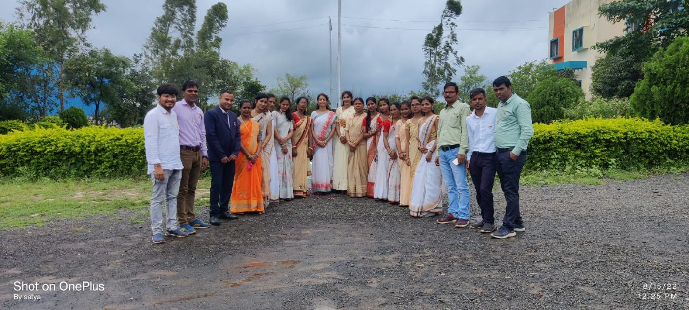 Independence Day flag hoisting with staff and students